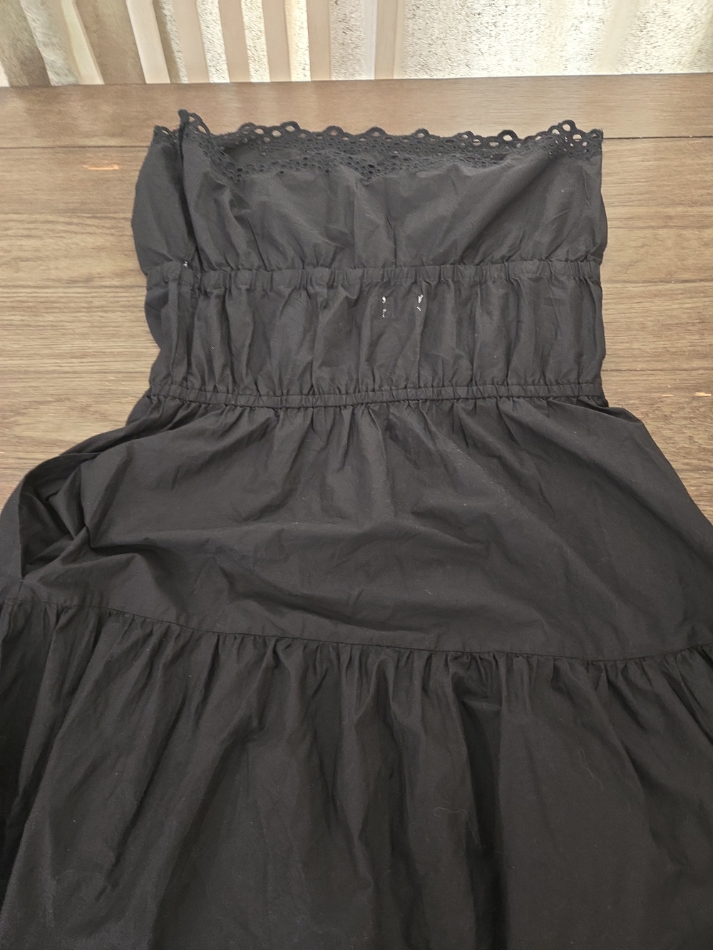 NWT Time and Tru Black Strapless Eyelet Tiered Midi Dress Sizes XS S M L XL - Picture 11 of 13